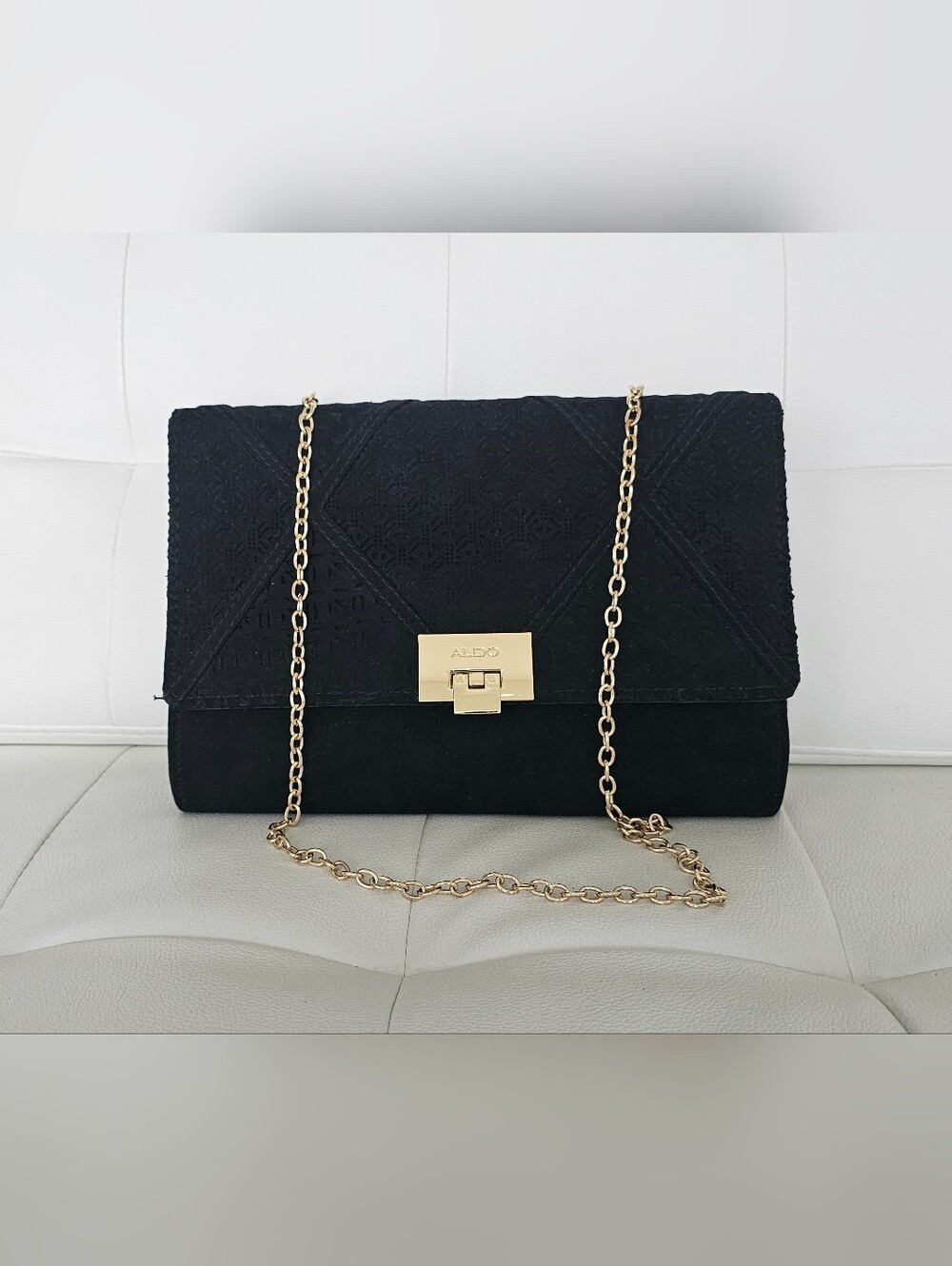 ALDO Black Crossbody Bag with Gold Chain